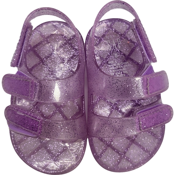 Baby Gap Girls' Clear Glitter Jelly Open Toe Sandals size 5  Pre-owned - Picture 4 of 6